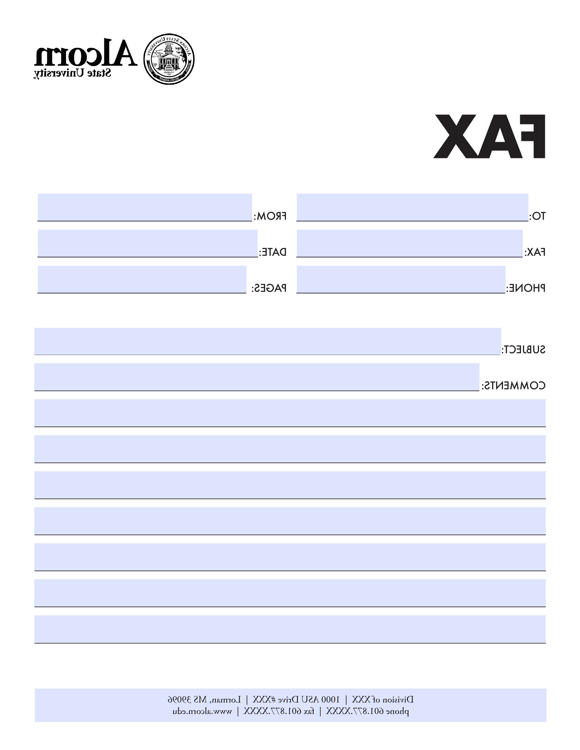 (Picture of fax sheet template example #2)